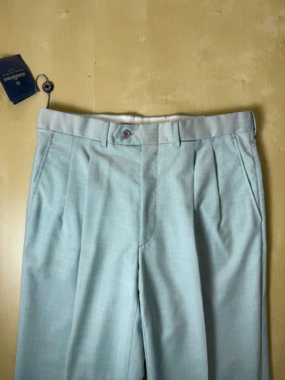 Pantaloni fresco lana turchese anni '80 (NOS) - tg. 48/50