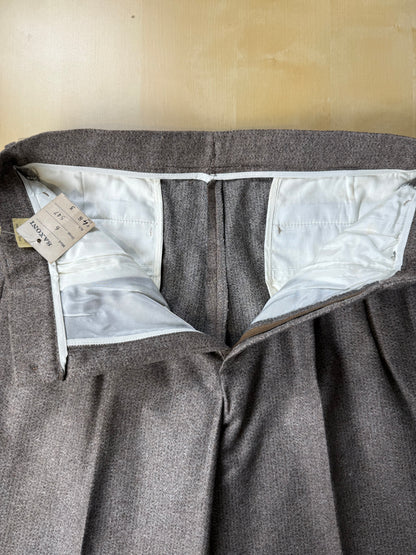 Pantaloni anni ‘70 flanella tabacco misto lana (NOS) - tg. 44