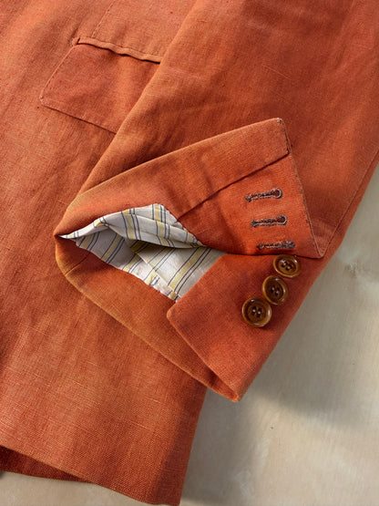 Giacca sartoriale D. Caraceni-Campagna lino irlandese arancio - tg. 50/52