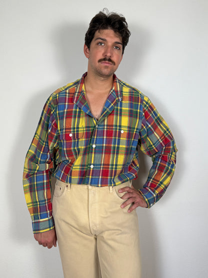 Camicia Ralph Lauren in seta e lino a quadri - XXL