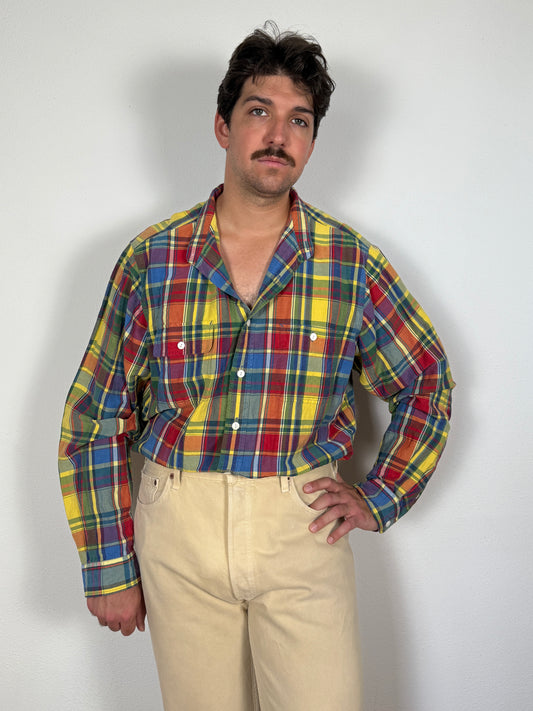 Camicia Ralph Lauren in seta e lino a quadri - XXL