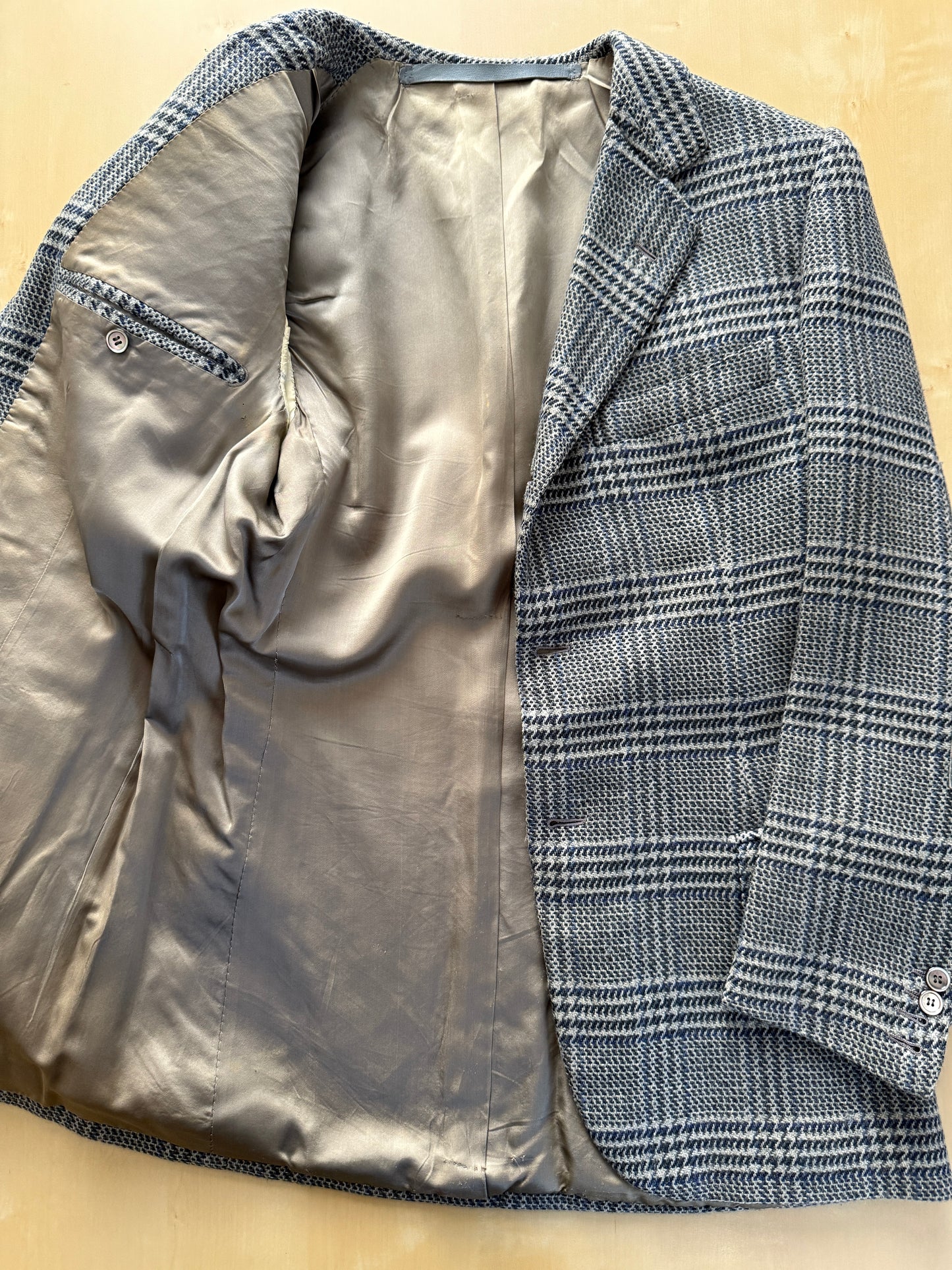 Giacca sportiva sartoriale anni ‘60 puro cashmere inserti in pelle - tg. 42