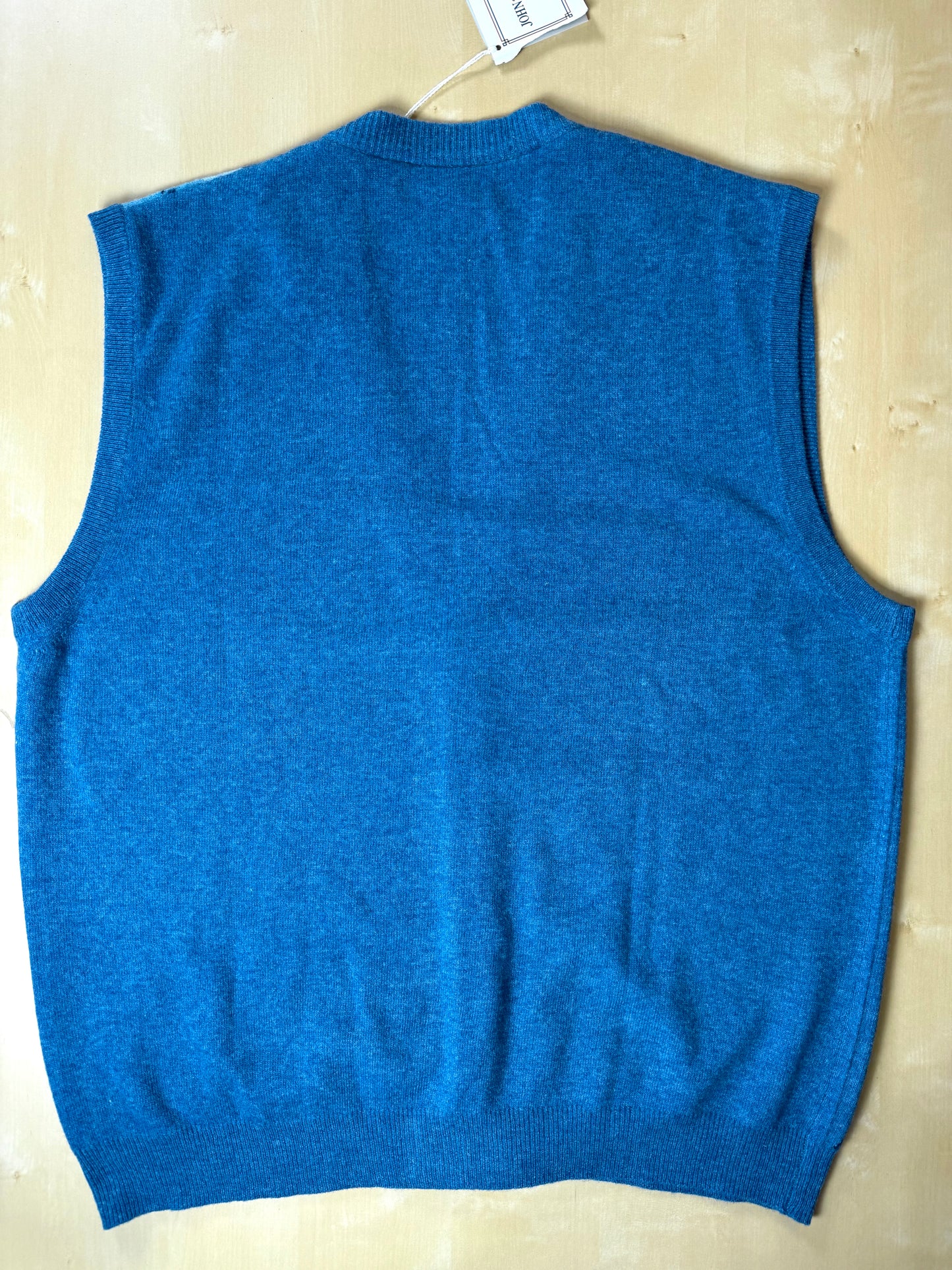 Gilet a losanghe in pura lana (nuovo) - XL