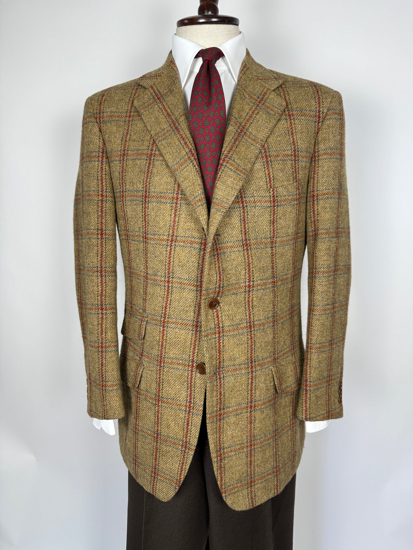 Giacca De Paz in tweed cachi finestrato - tg. 54