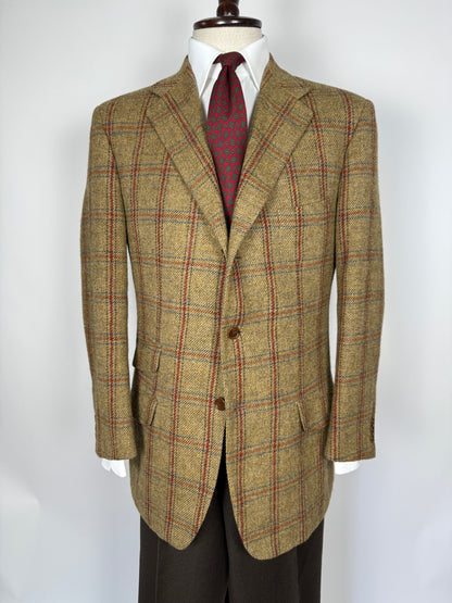Giacca De Paz in tweed cachi finestrato - tg. 54