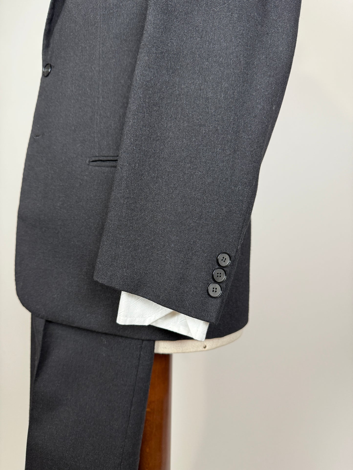 Completo anni ‘60 sartoriale flanella antracite - tg. 46