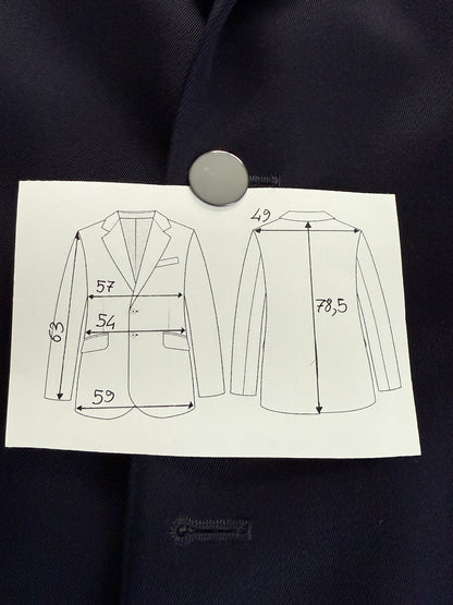 Blazer anni ‘70 in twill pettinato navy - tg. 50/52