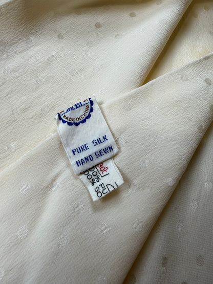 Sciarpa in seta da smoking vintage a pois jacquard