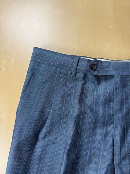 Pantaloni anni '80 blu a righe (NOS) - tg. 50