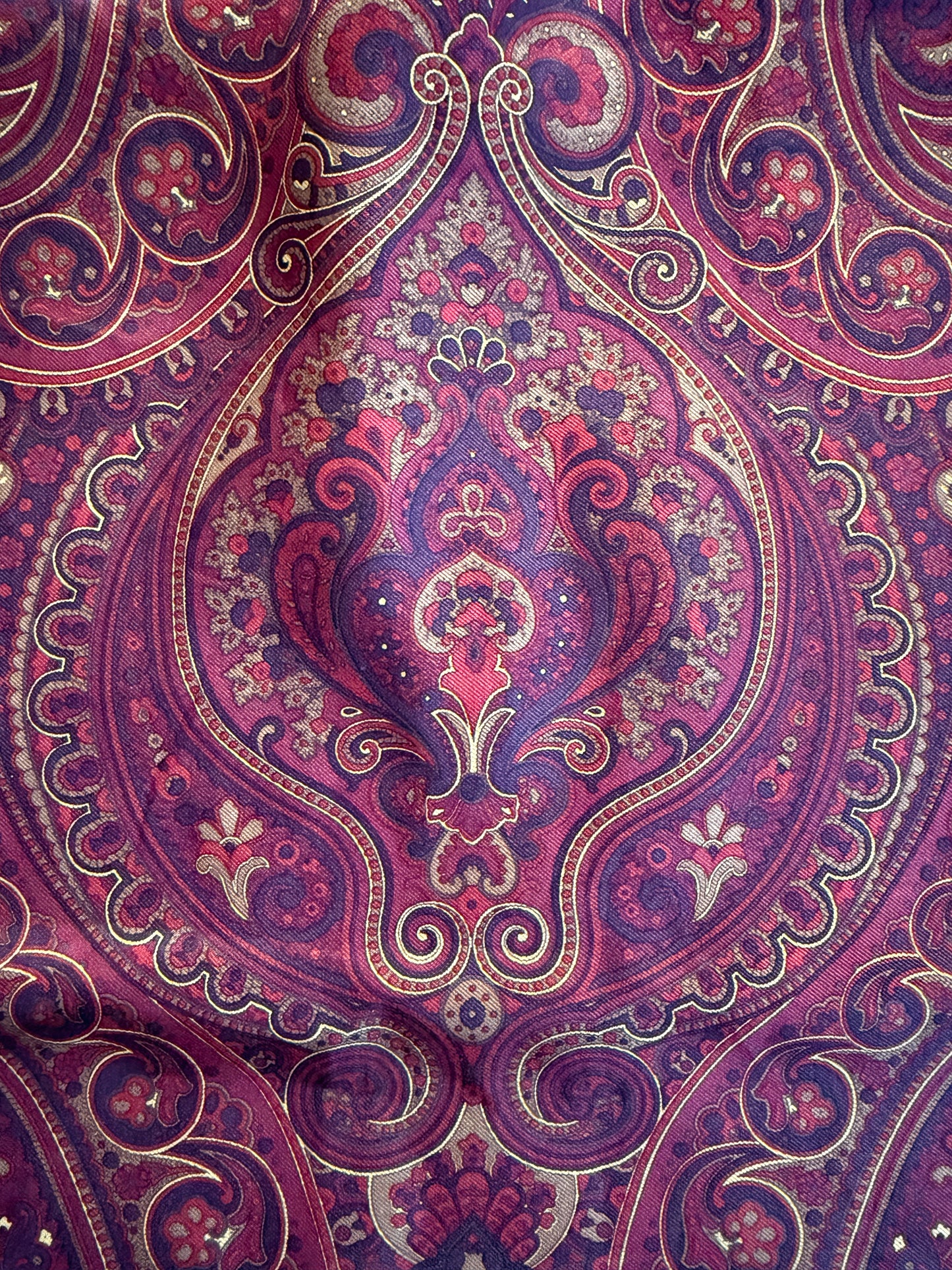 Sciarpa tubolare doppio tessuto seta paisley e lana