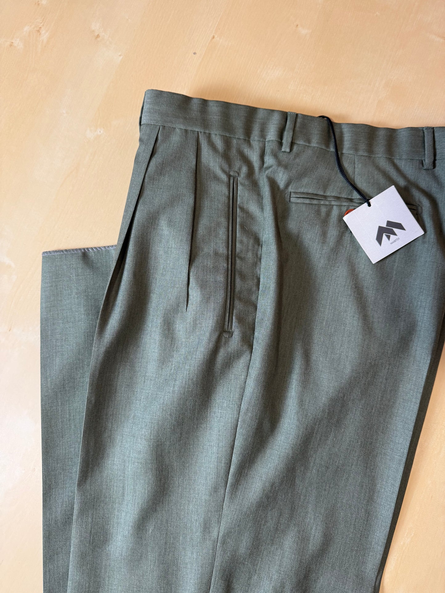 Pantaloni fresco lana verde scuro anni '80 (NOS) - tg. 50