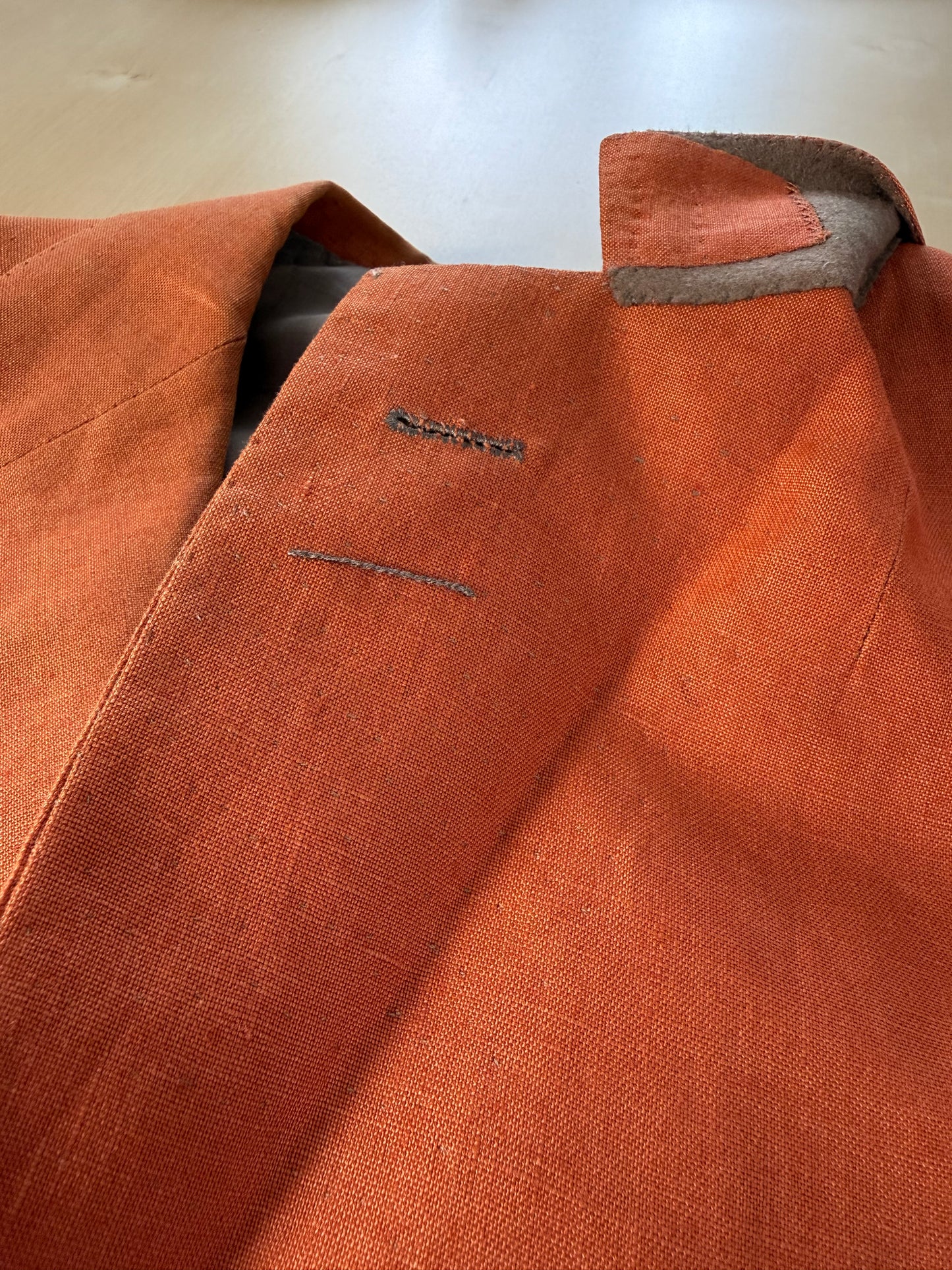 Giacca sartoriale D. Caraceni-Campagna lino irlandese arancio - tg. 50/52