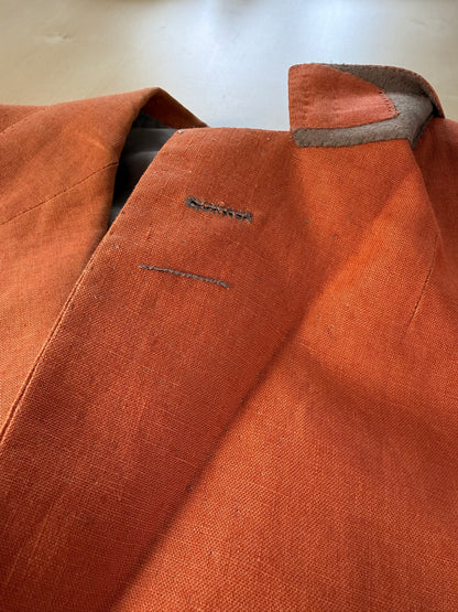 Giacca sartoriale D. Caraceni-Campagna lino irlandese arancio - tg. 50/52