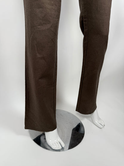 Pantalone svasato Benetton primi anni 2000 cotone e lino (nuovo) - tg. 44