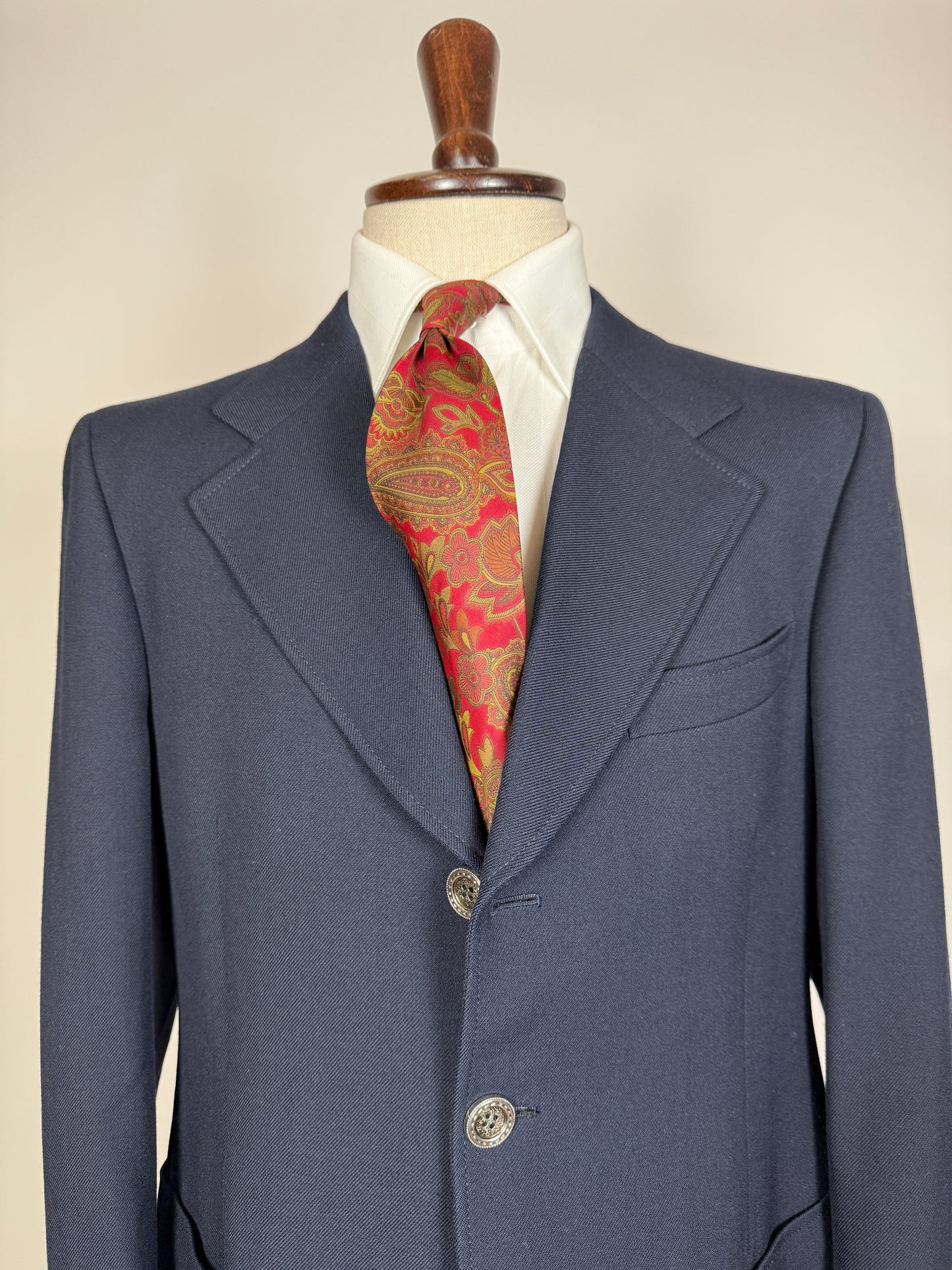 Blazer navy anni ‘60/‘70 in flanella - tg. 50