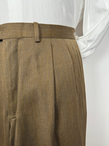 Pantaloni anni ‘80 in covert verde cachi - tg. 52