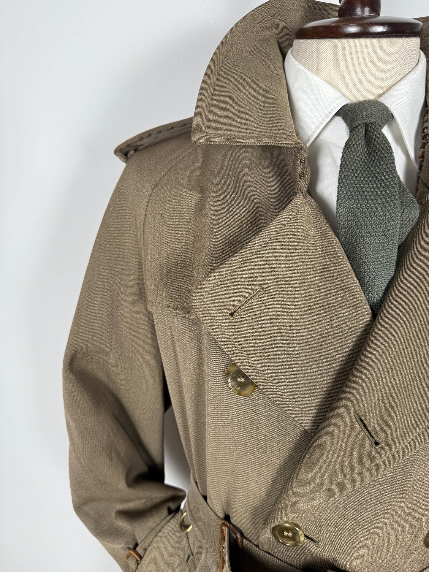 Trench Burberrys anni ‘80 in covert 100% lana - tg. 50-52