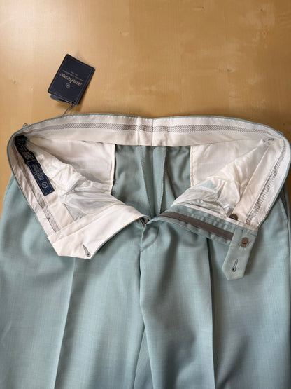 Pantaloni fresco lana turchese anni ‘80 (NOS) - tg. 50/52