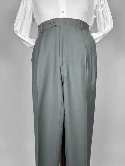 Pantaloni fresco lana verde salvia anni '80 (NOS) - tg. 44/46