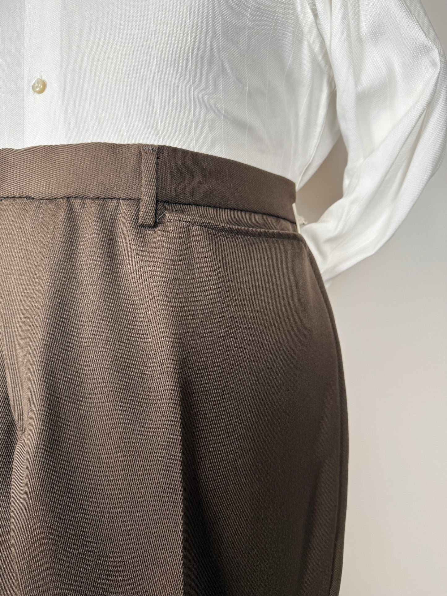 Completo anni ‘90 in twill marrone/cachi (NOS) - tg. 56