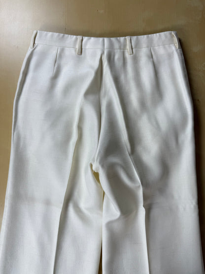 Completo 3 pezzi anni '70 seta shantung avorio - tg. 42/44