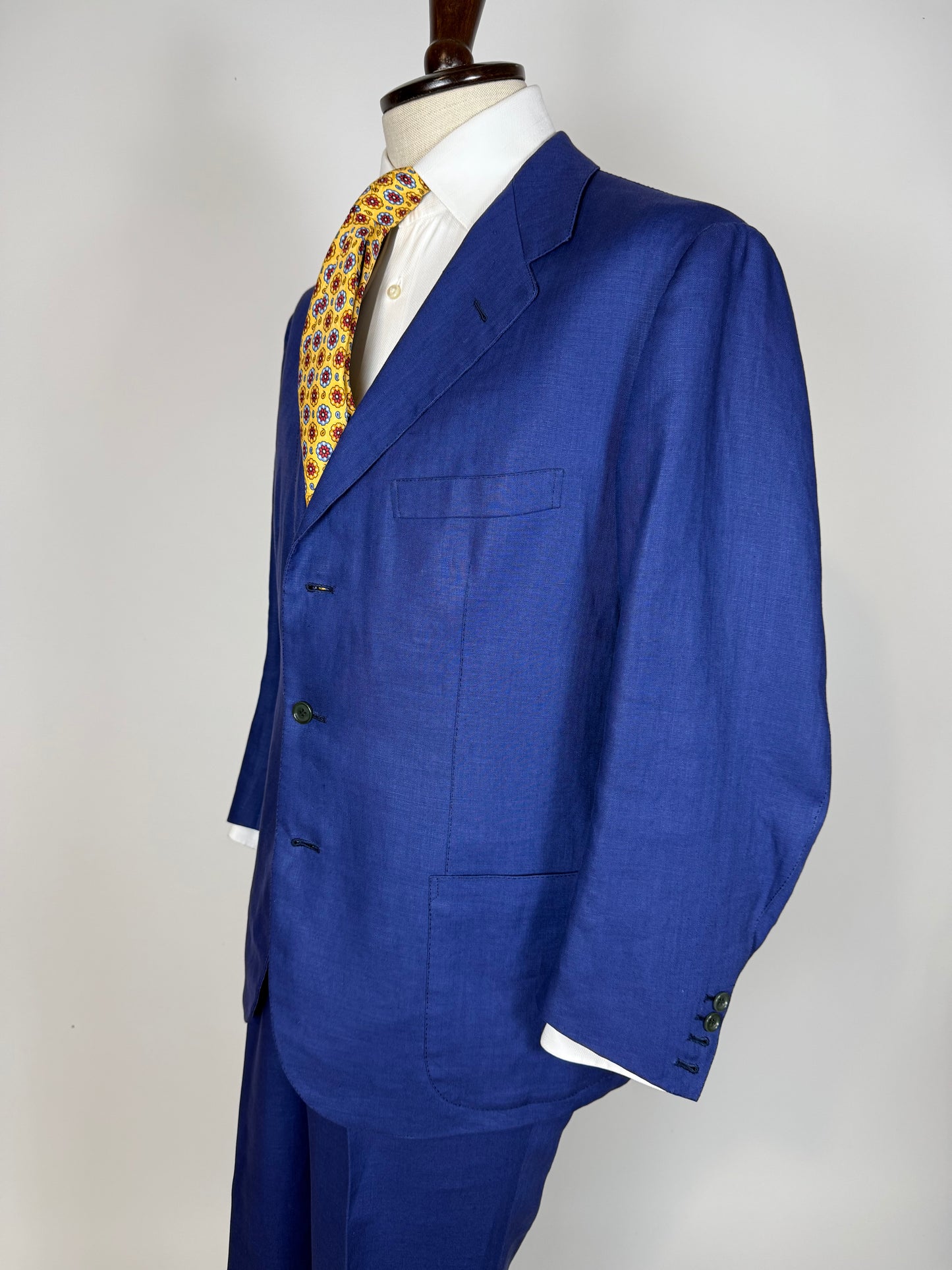Completo sartoriale F. Di Marco lino irlandese blu (doppio pantalone) - tg. 52 corta