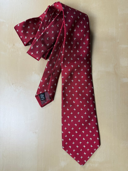 Cravatta Salvatore Ferragamo per Arma dei Carabinieri rossa micro fantasia