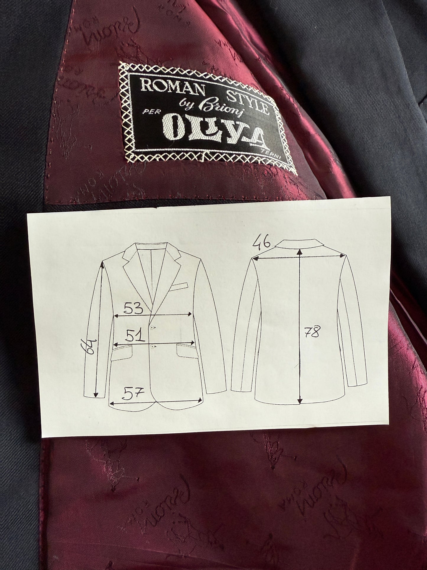 Giacca/blazer Brioni anni ‘80 in twill blu - tg. 48/50