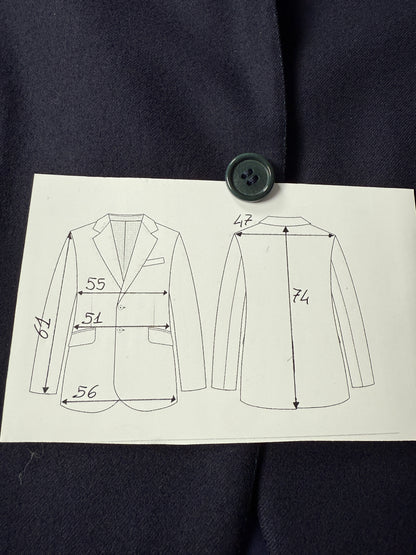 Giacca sartoriale anni ‘80 in flanella blu - tg. 50