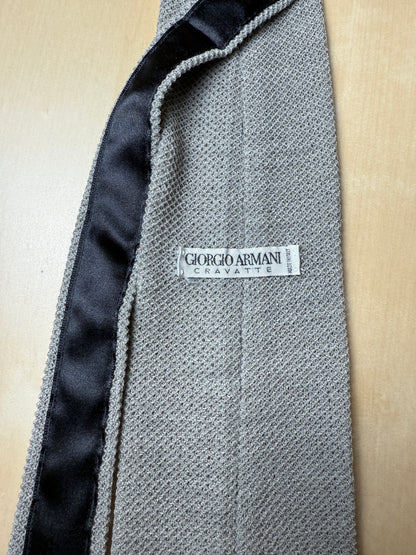 Cravatta Armani in maglia piquet grigio/salvia