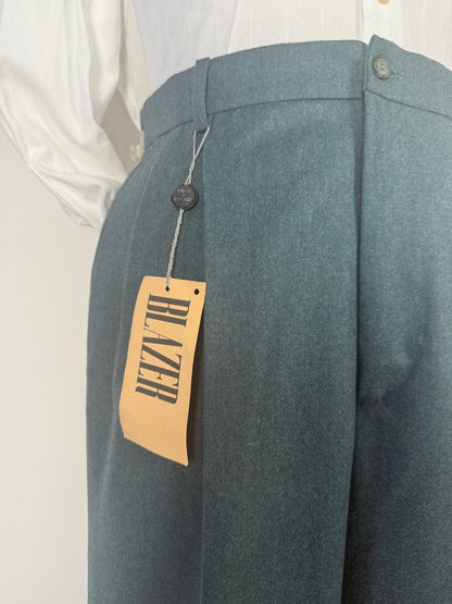 Pantaloni anni ‘80 in flanella verde pino (NOS) - tg. 52