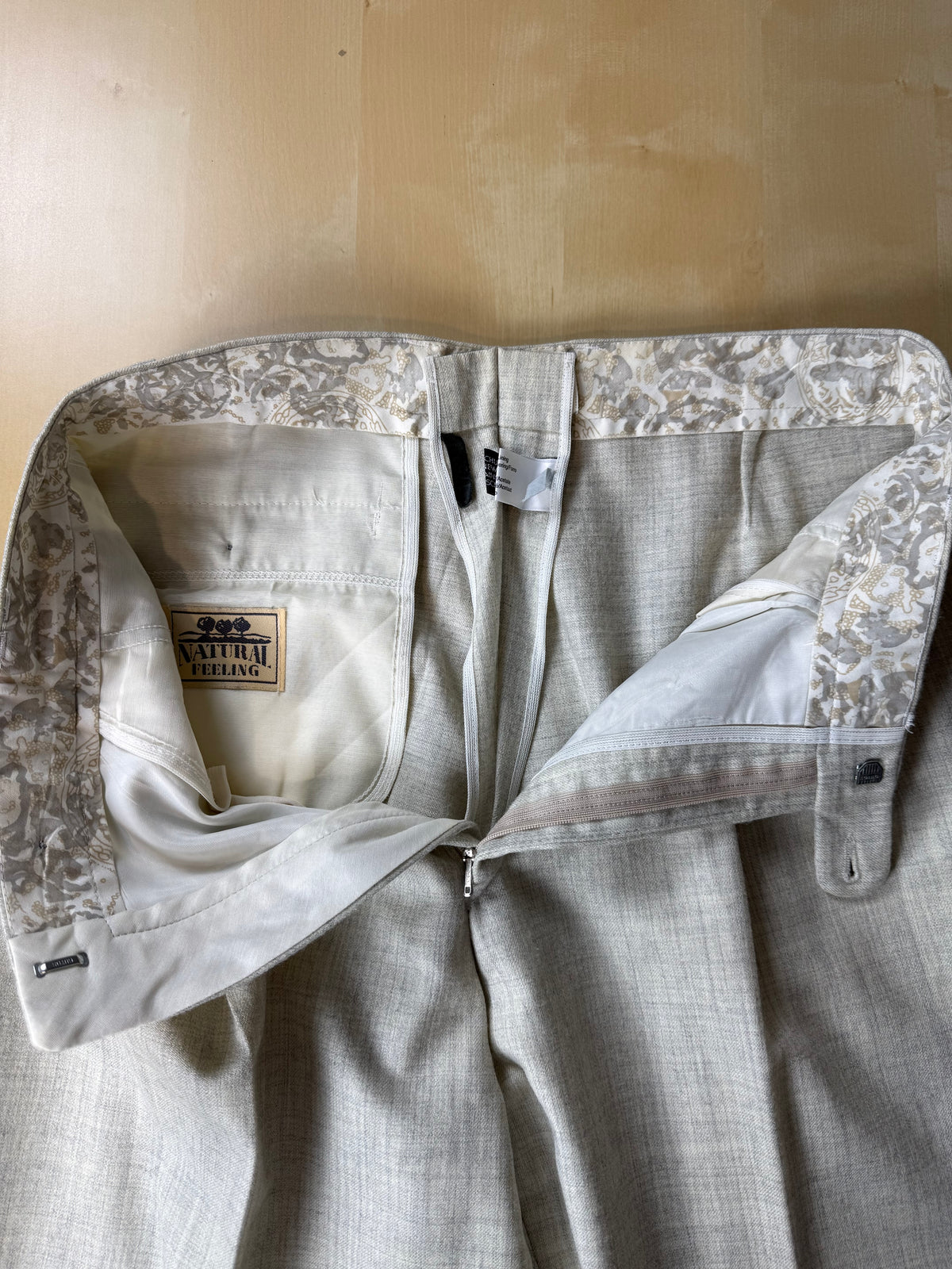 Pantaloni flanella bianco avorio anni '80 - tg. 48