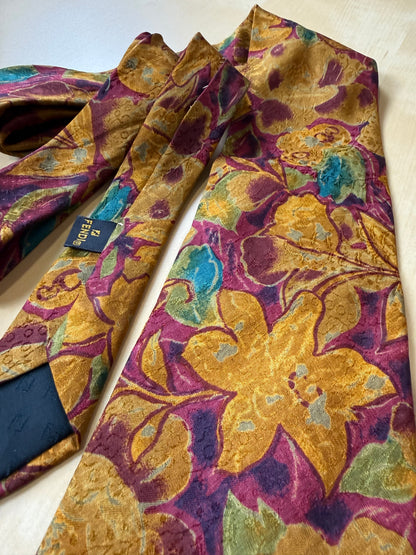 Cravatta Fendi vintage floreale jacquard