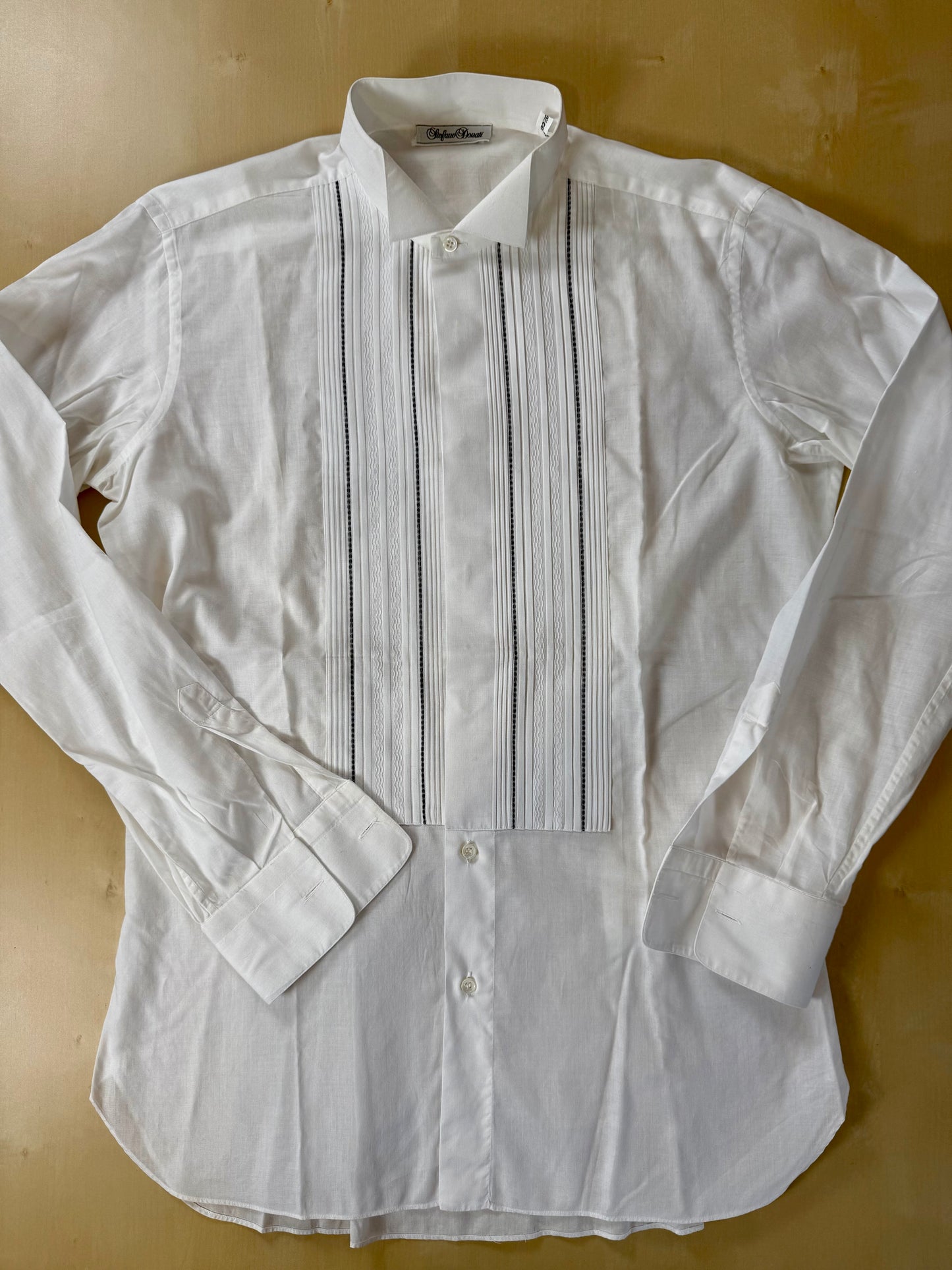 Camicia da sera collo diplomatico sparato plissettato - M collo 41