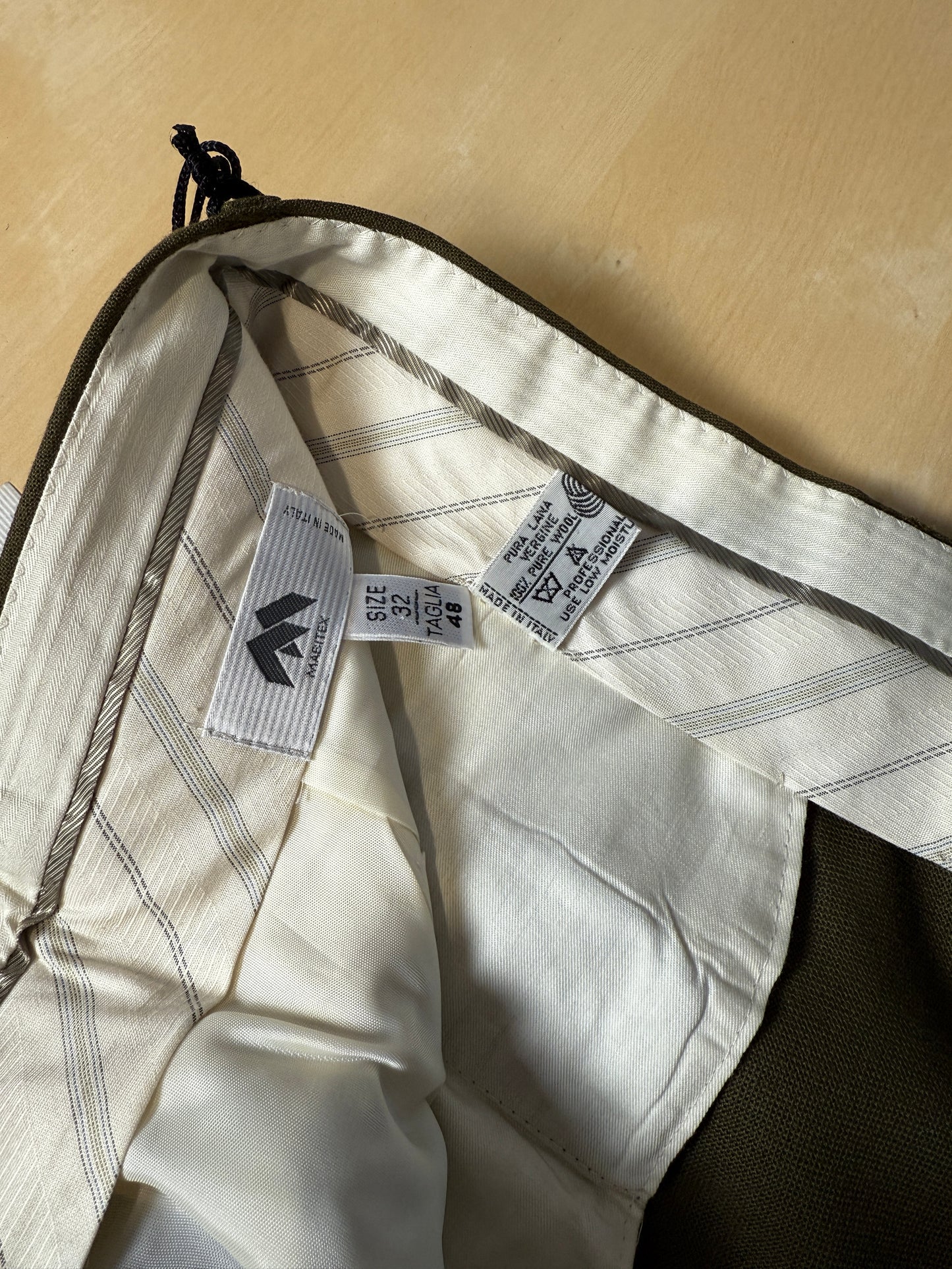 Pantaloni anni ‘80 flanella verde oliva (NOS) - tg. 48