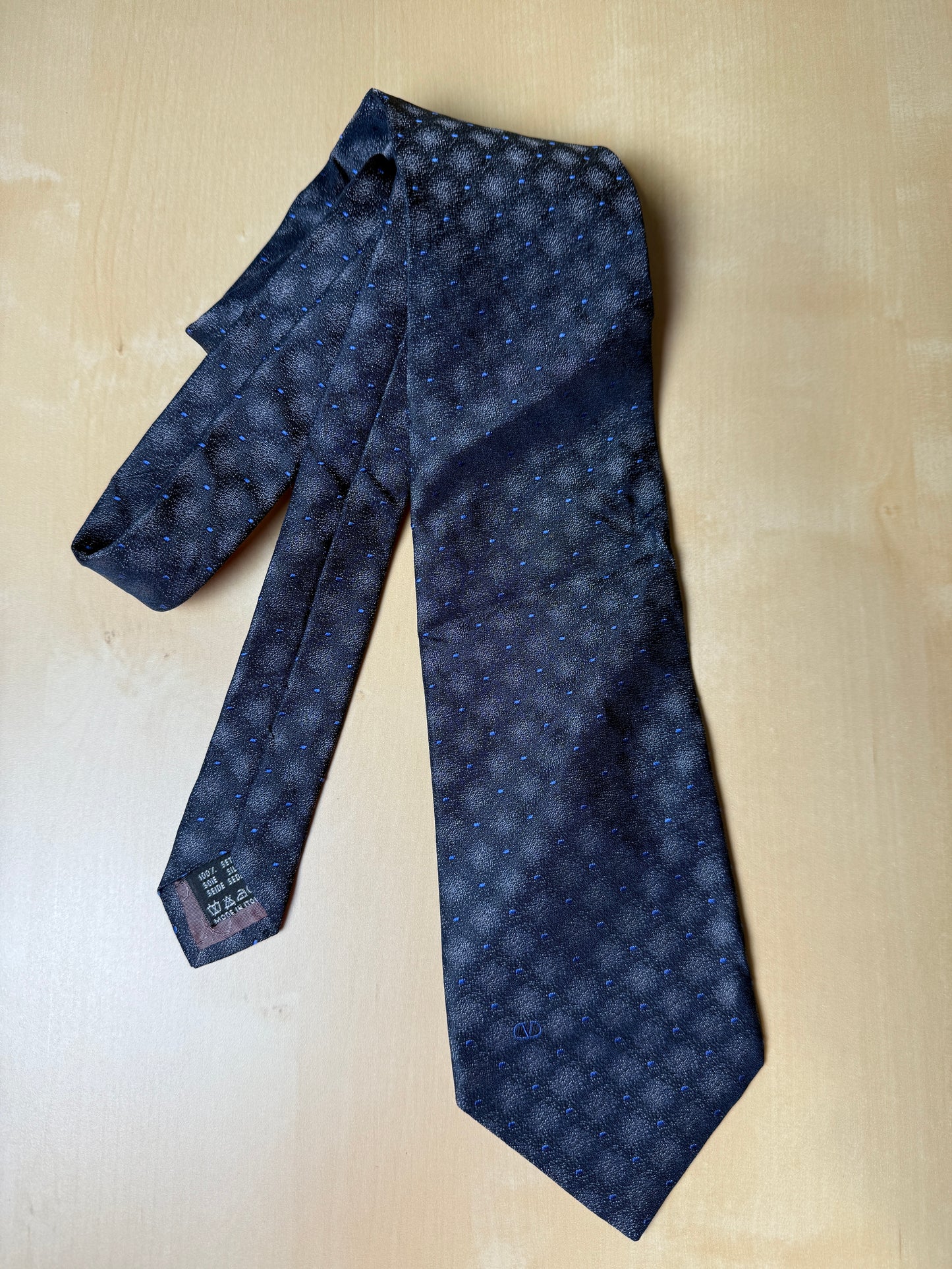 Cravatta Valentino grigio blu fantasia sfumata