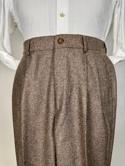 Pantaloni anni ‘70 flanella tabacco misto lana (NOS) - tg. 44