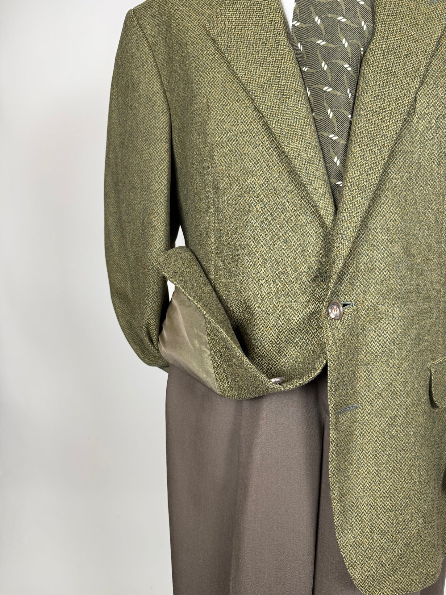 Giacca Corneliani anni ‘80 verde lana e cashmere - tg. 52