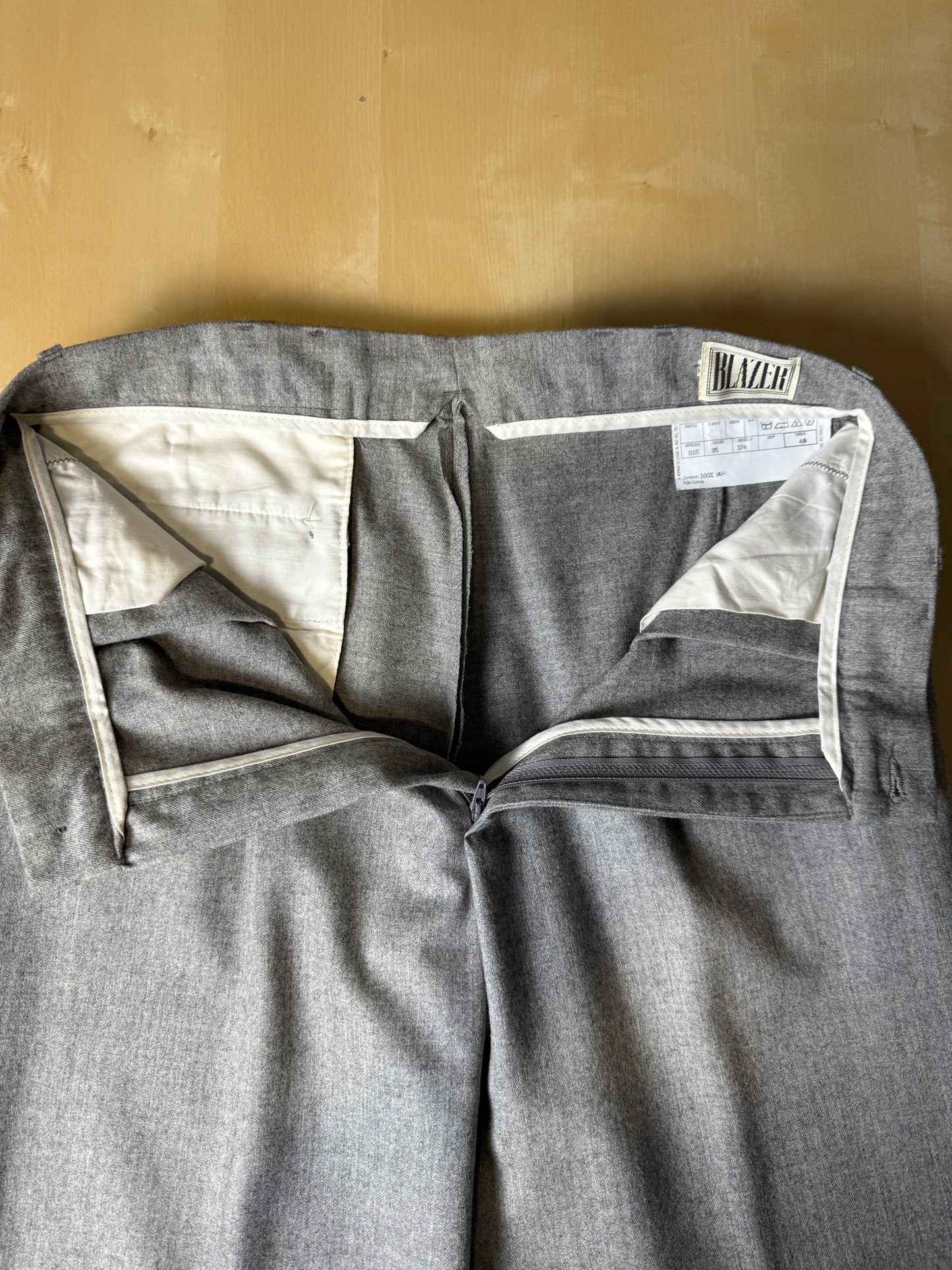 Pantaloni flanella grigio chiaro anni ‘80 (NOS) - tg. 48