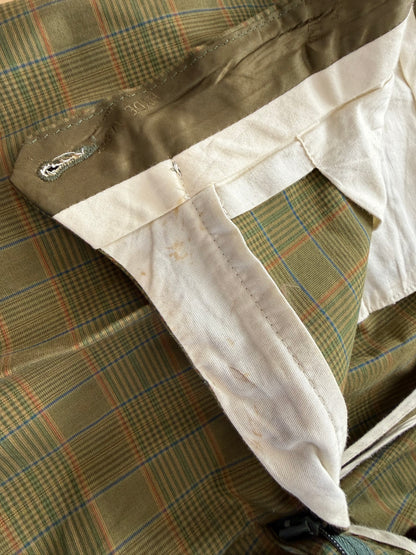 Completo anni ‘80 verde a quadri in cotone sfoderato - tg. 50