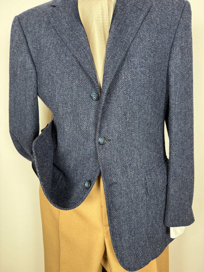 Giacca anni ‘90 in tweed blu - tg. 50