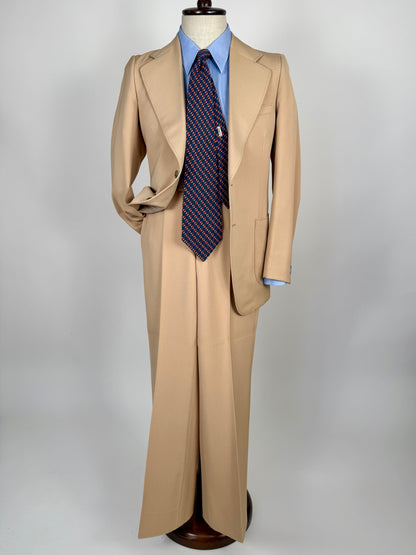 Completo anni ‘70 twill pettinato beige - tg. 42/44