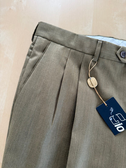 Pantaloni fresco lana verde oliva anni '80 (NOS) - tg. 54/56