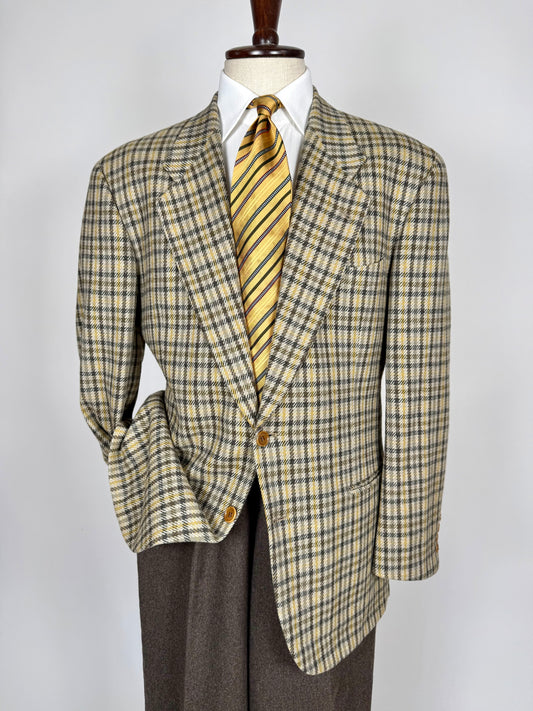 Giacca Valentino anni ‘80 check in lana e cashmere - tg. 52