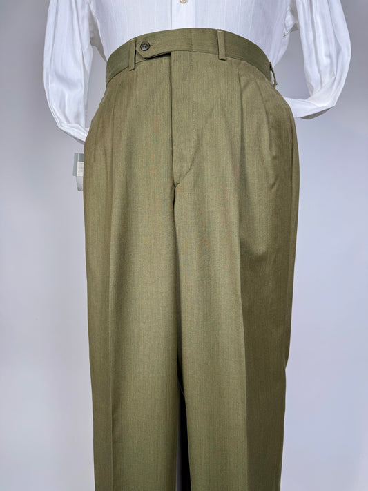 Pantaloni anni ‘80 fresco lana verde oliva (NOS) - tg. 50