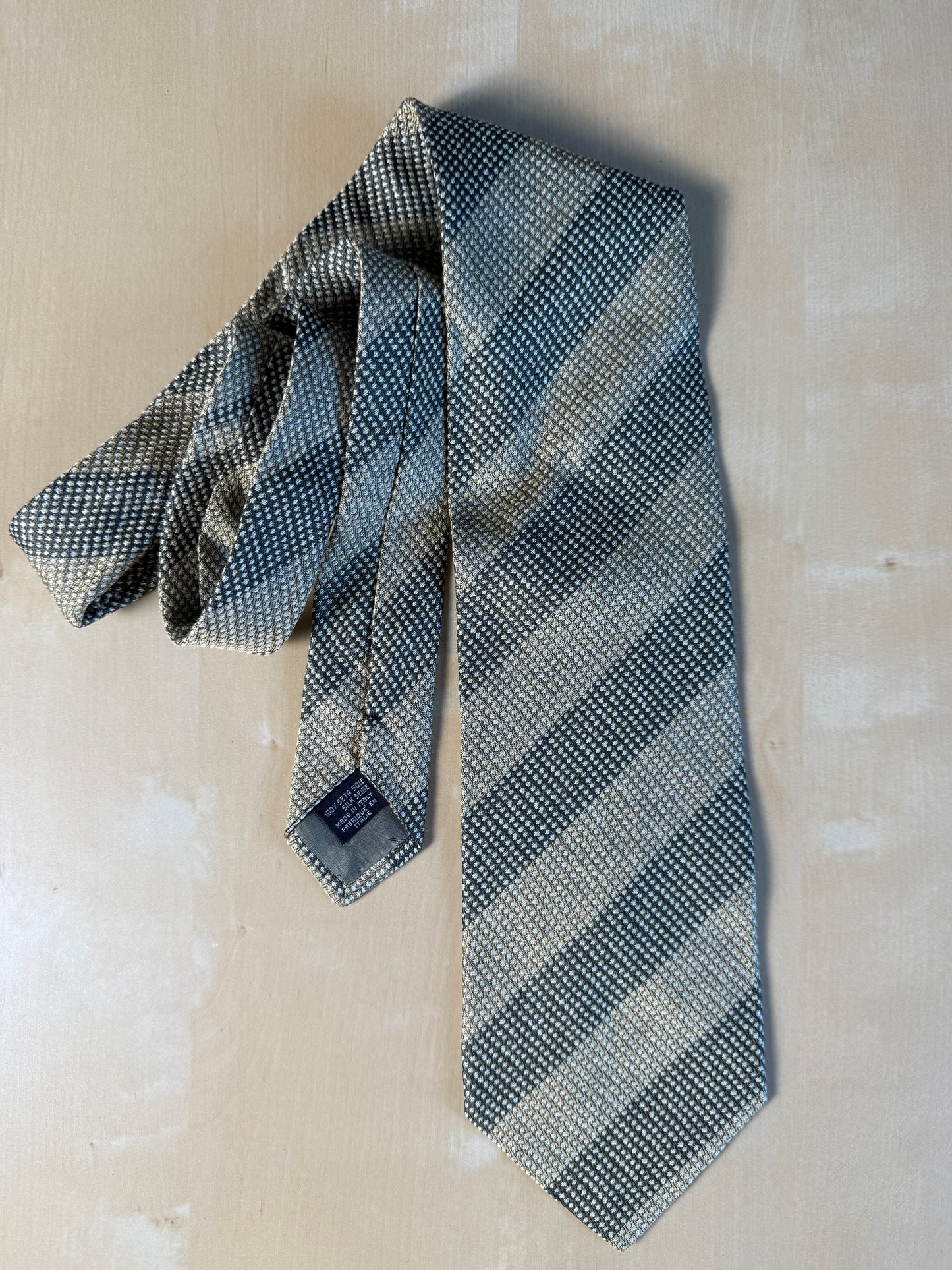 Cravatta Emporio Armani vintage in seta piquet regimental