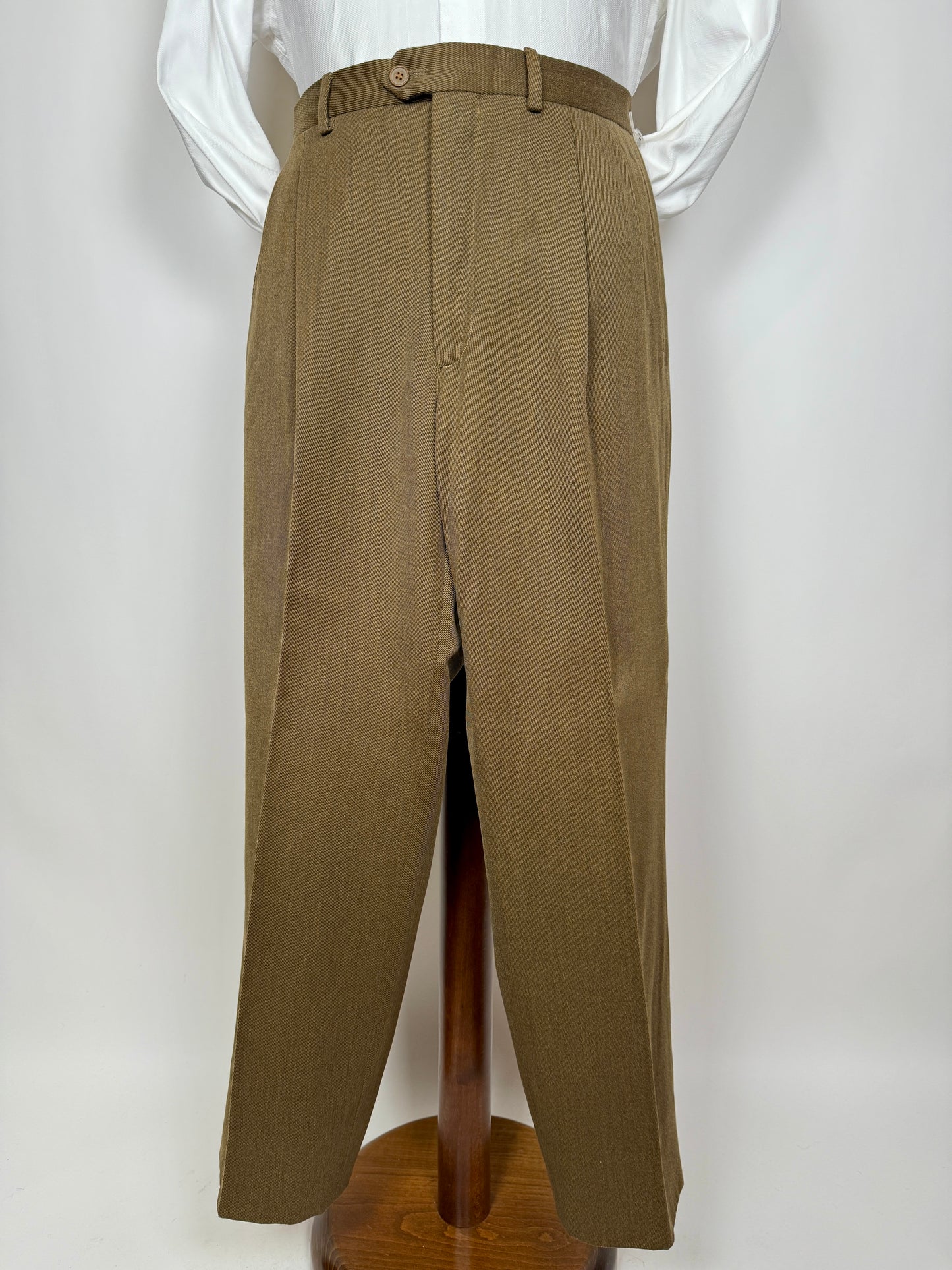 Pantaloni anni ‘80 in covert verde cachi - tg. 52