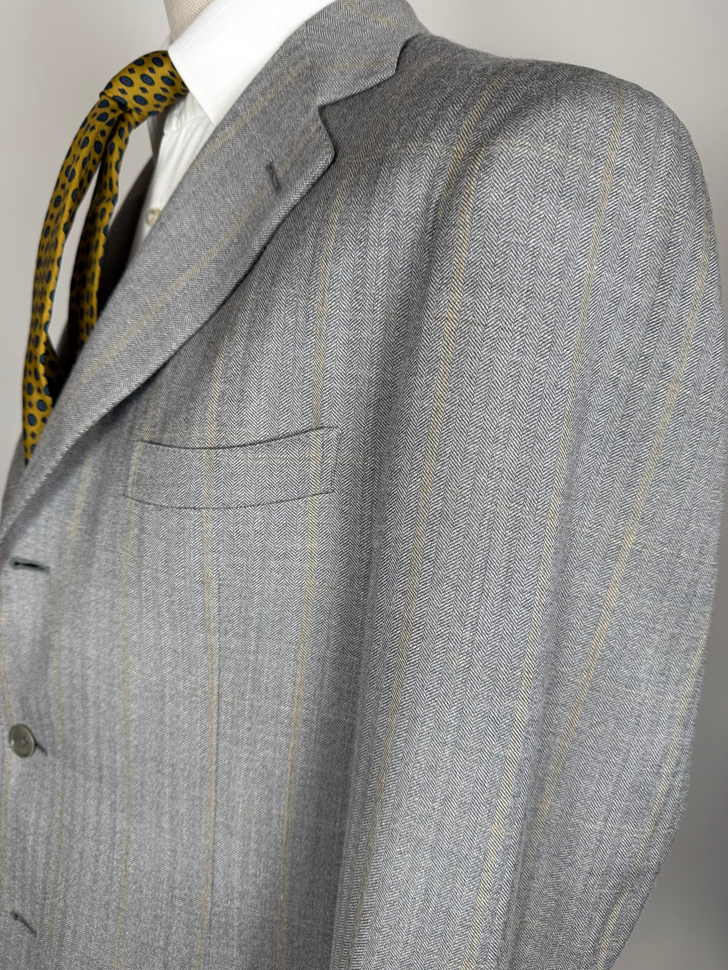 Giacca Isaia seta e lana herringbone - tg. 52