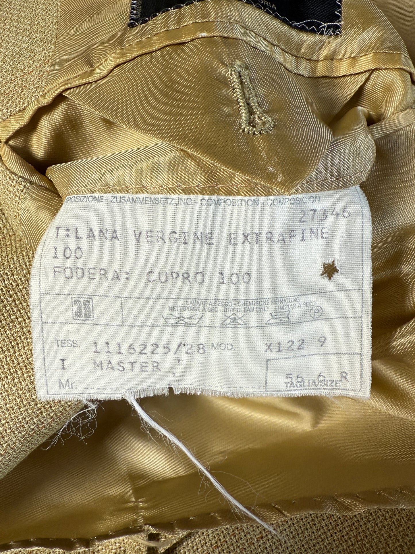 Giacca Corneliani mezza fodera in hopsack beige/senape - tg. 56