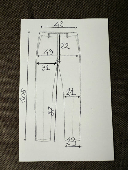 Pantalone svasato Benetton primi anni 2000 cotone e lino (nuovo) - tg. 44